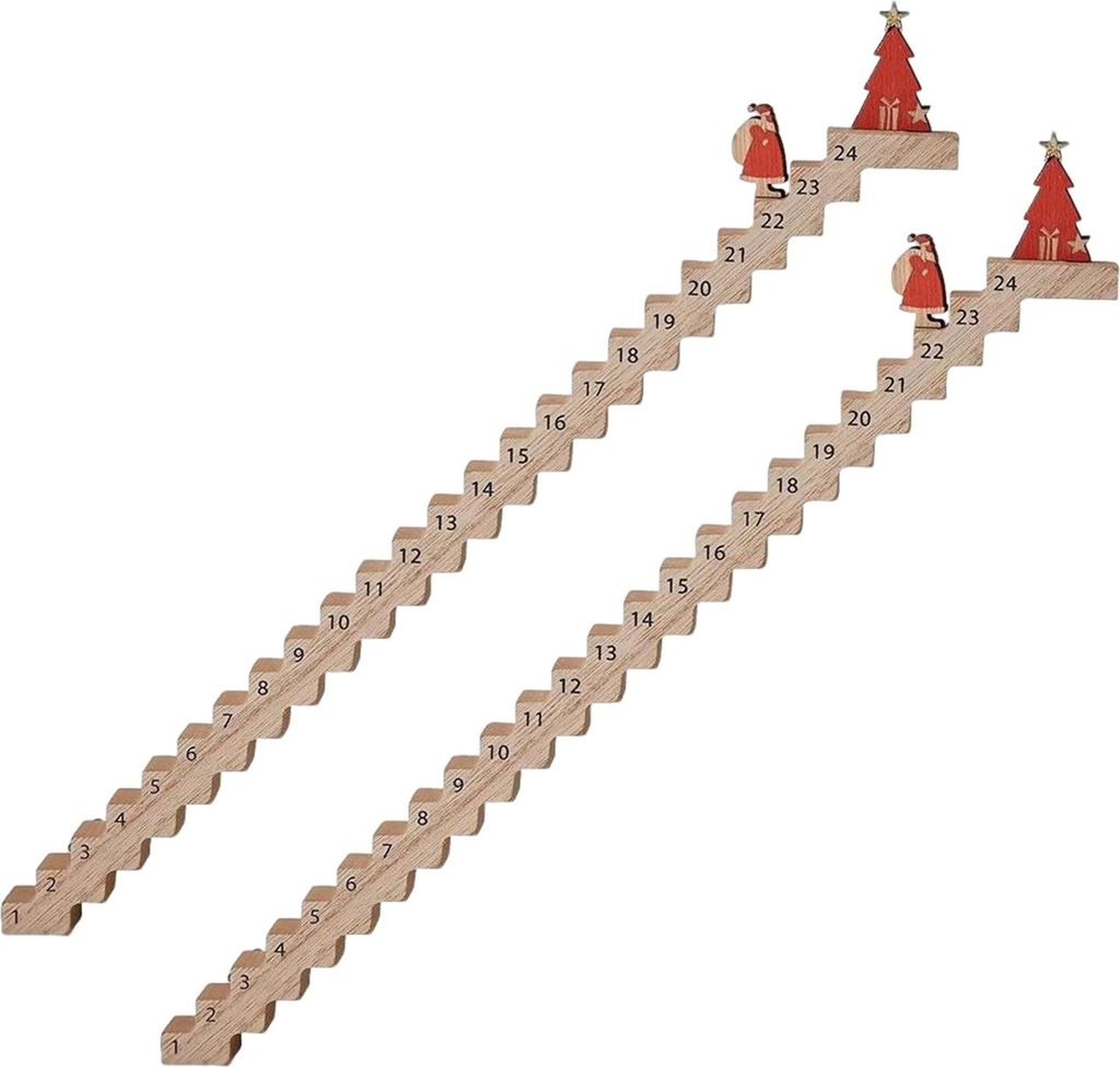 2 Stück Holztreppen-Kletter-Weihnachts-Adventskalender, Produktbild 