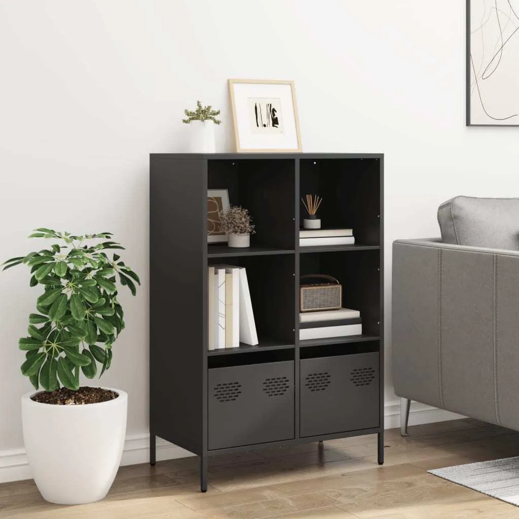 vidaXL Credenza nera 68x39x103,5 cm acciaio - 3