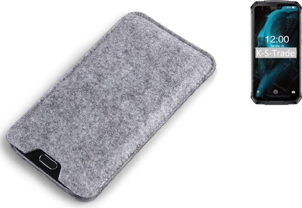 K-S-Trade Filz Handyhülle kompatibel mit Doogee S68 Pro Schutzhülle Filztasche Filz Tasche Case Sleeve Handy Hülle Filzhülle grau