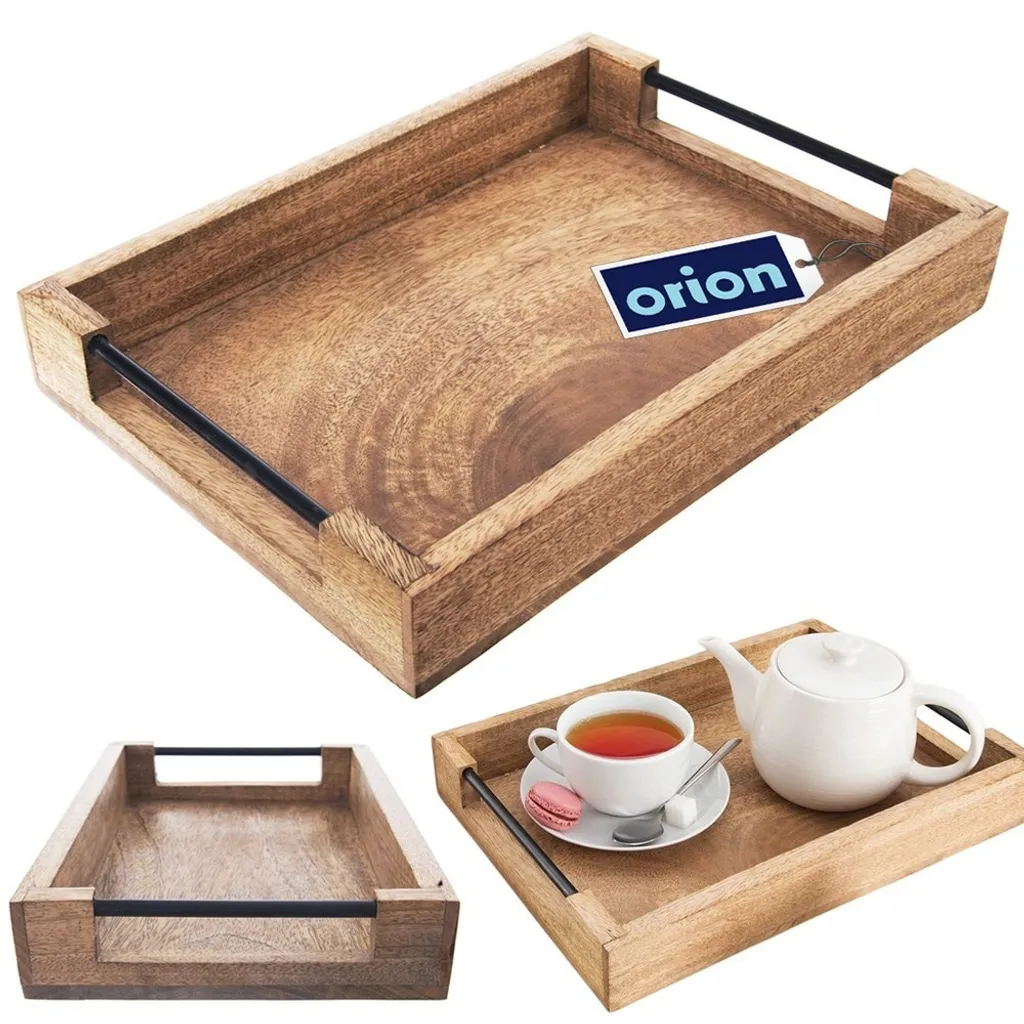 Orion Vassoio in Legno di Mango 35x25 cm | Piatto da Portata Rustico