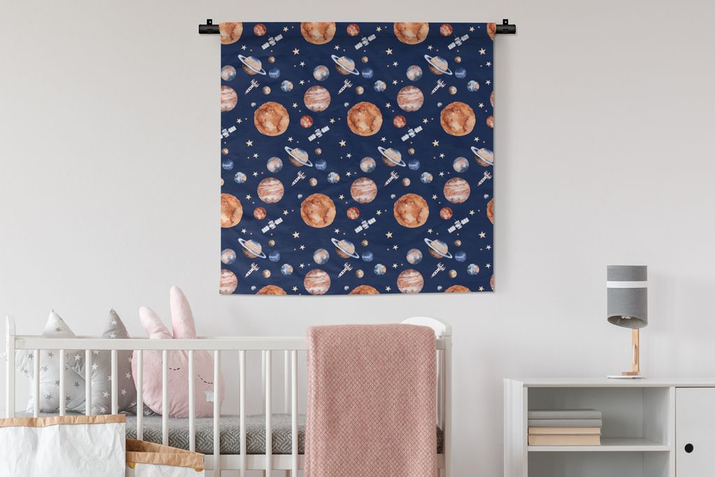 MuchoWow® Wandteppich Wandbehang Weltraum - Planeten - Produktbild 