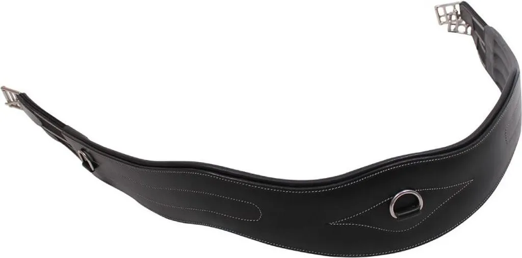 Sangle avec coutures de luxe noir 125 mm pour maroquinerie haut de gamme