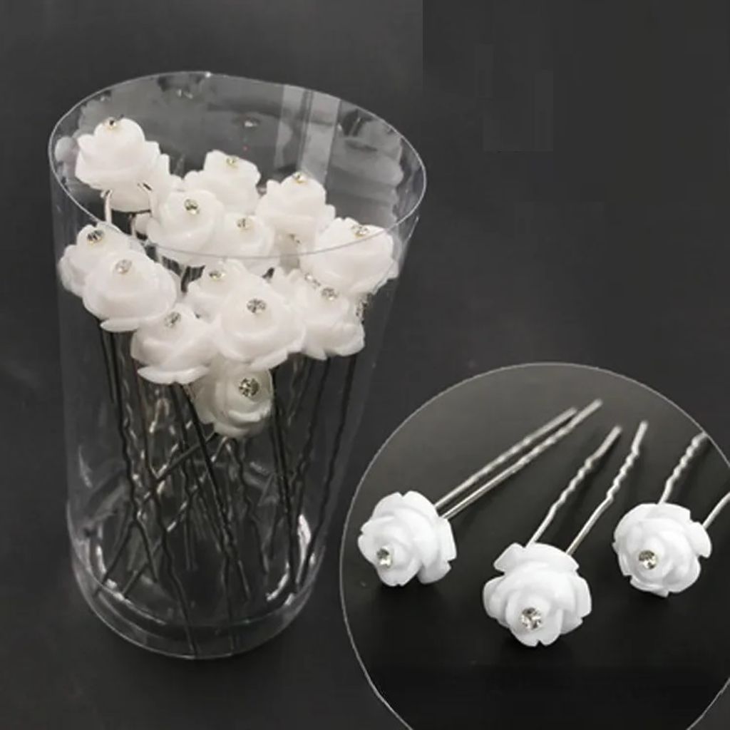 Elegante Haarnadel Cute Rose in Weiß - Perfekte Accessoires für jeden Anlass KP25854