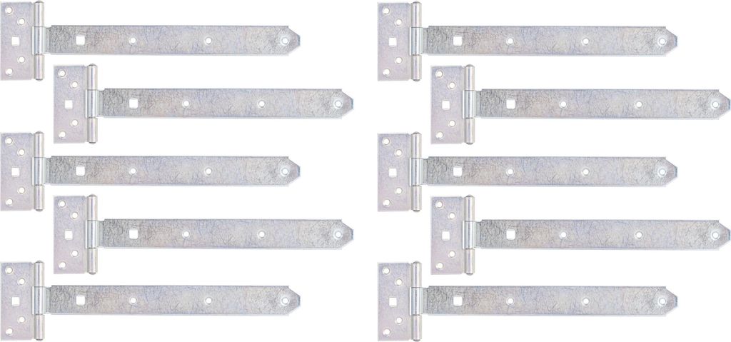 Alberts 844356 Kreuzgehänge, mit verpresstem Stift, galvanisch verzinkt, dickschichtpassiviert, Band 292 x 34 mm, Scharnier 90 x 45 mm, 10er Set