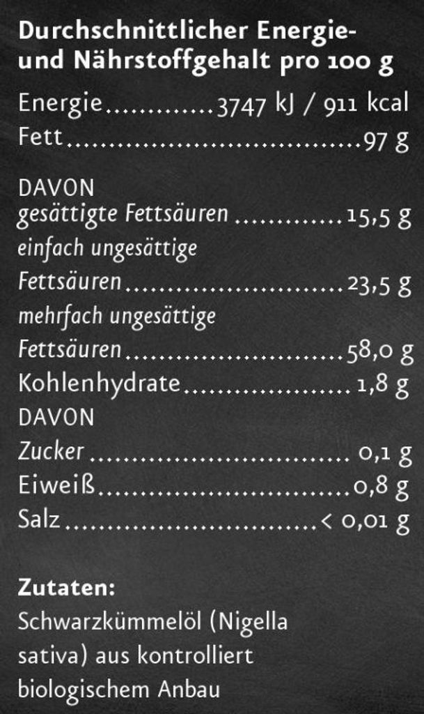 Öl - Schwarzkümmelöl ägyptisch ungefiltert 500ml