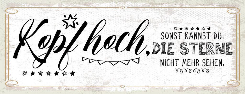 vianmo Blechschild 10x27 cm Kopf hoch, sonst kannst du Sterne nicht sehen