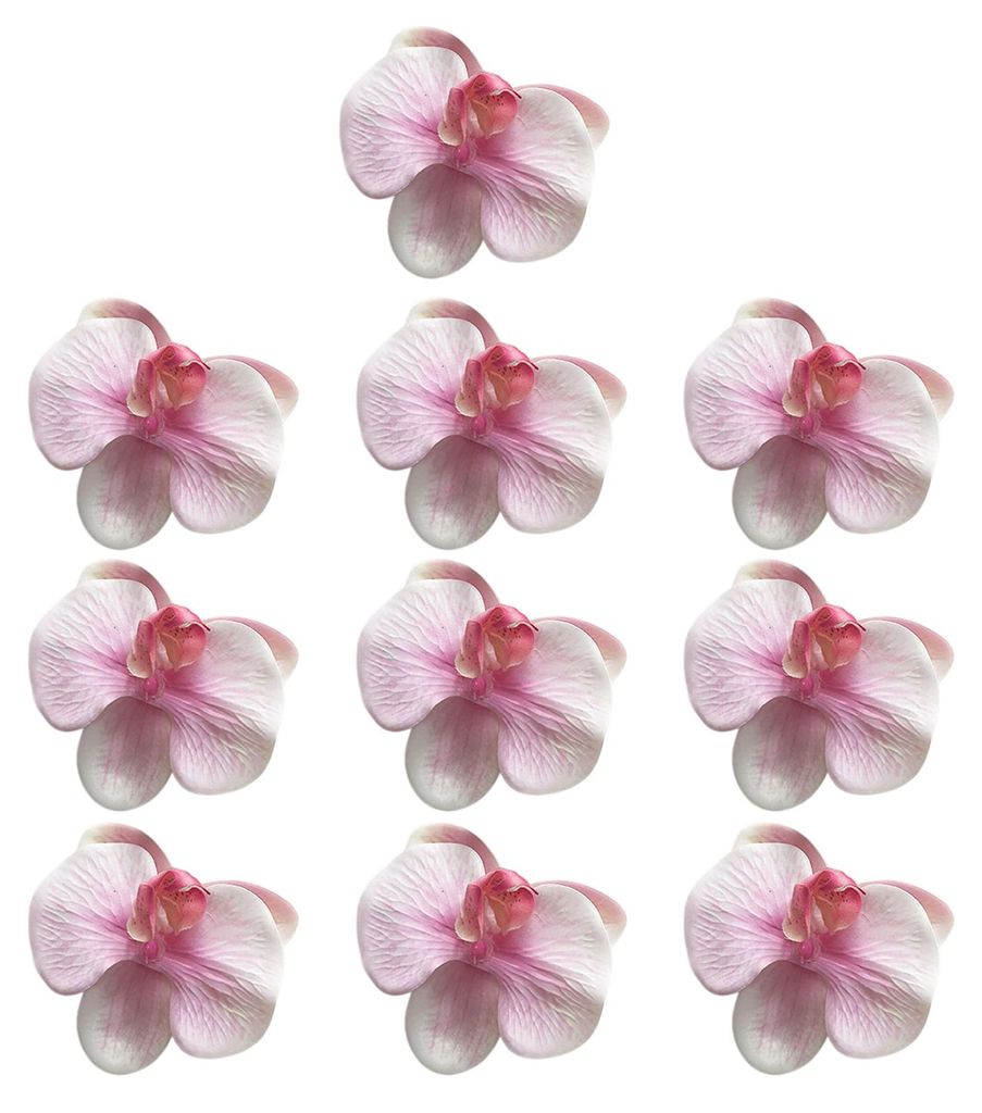 10 künstliche Phalaenopsis-Blütenköpfe aus Seide, künstliche Orchideenköpfe für Hochzeitssträuße, Dekorationen, DIY-Bastelarbeiten