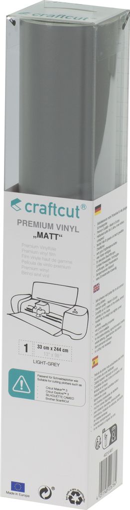 craftcut Premim Vinyl matt- 33 x 244 cm - Light Grey