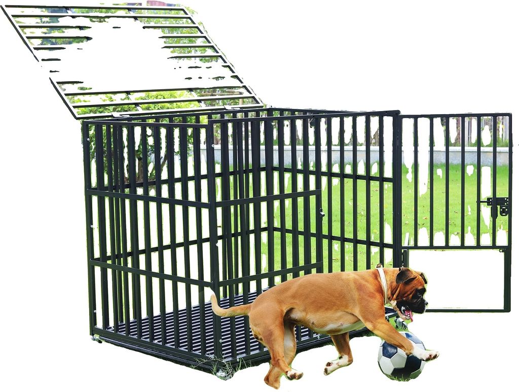 Cage pour chiens, construction métallique robuste, design Image du produit 