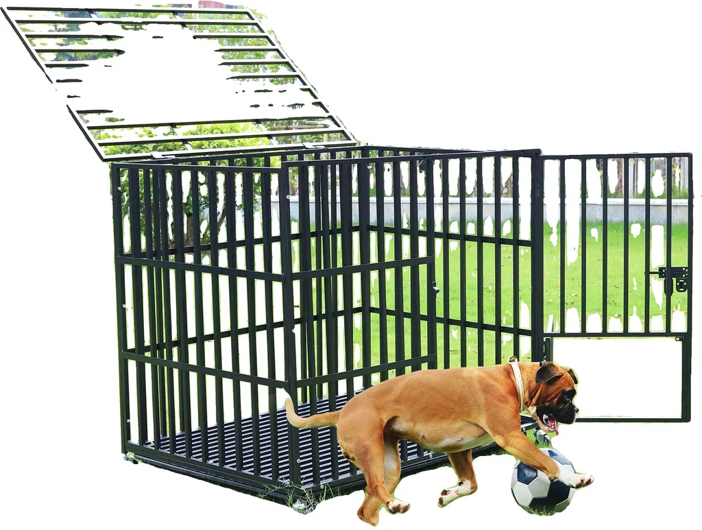 Cage pour chiens en métal robuste noir taille L 95x57x81cm Modèle Pro