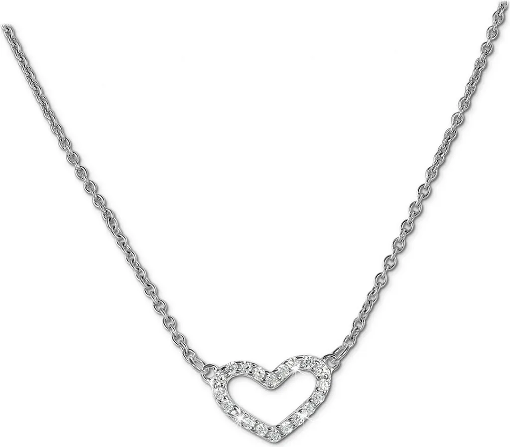 Collier Cœur Argent 925 Blanc 47cm SilberDream - Bijou Femme Elégant