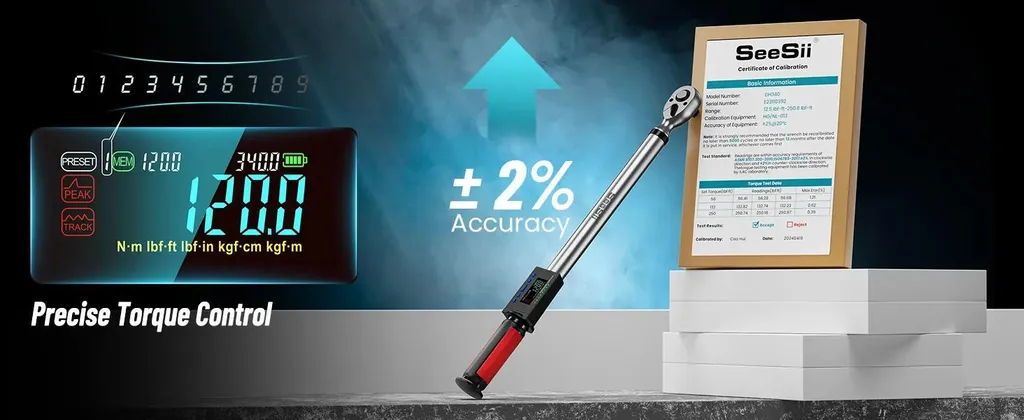 Clé dynamométrique 17-340 Nm numérique avec signal sonore et LED - 10