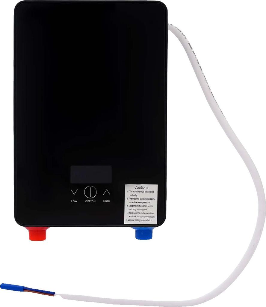Elektrischer Wasserheizer, Sofortheizung, LED-Anzeige, schwarz