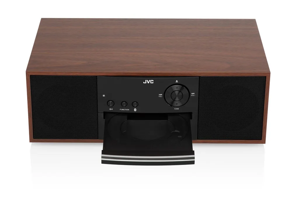 Mini Tour JVC RD-E761 Design Bois avec Bluetooth et Puissance Stéréo Pure