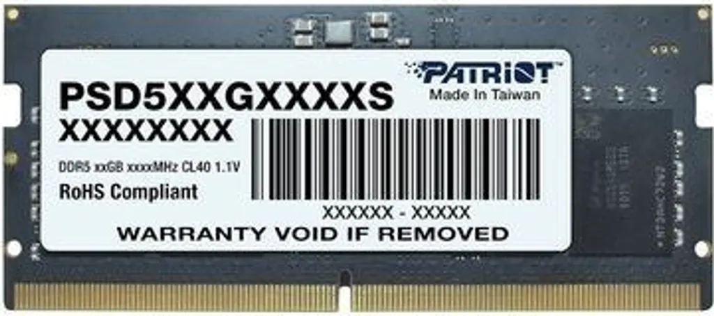 Barrette Mémoire DDR5 8Go pour PC Portable Patriot 5600 MHz SODIMM