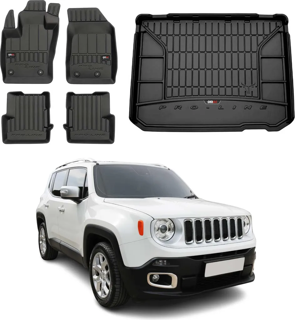 Offerta Set 5 Pezzi OMAC Tappetini Gomma TPE Jeep Renegade 2014-2024