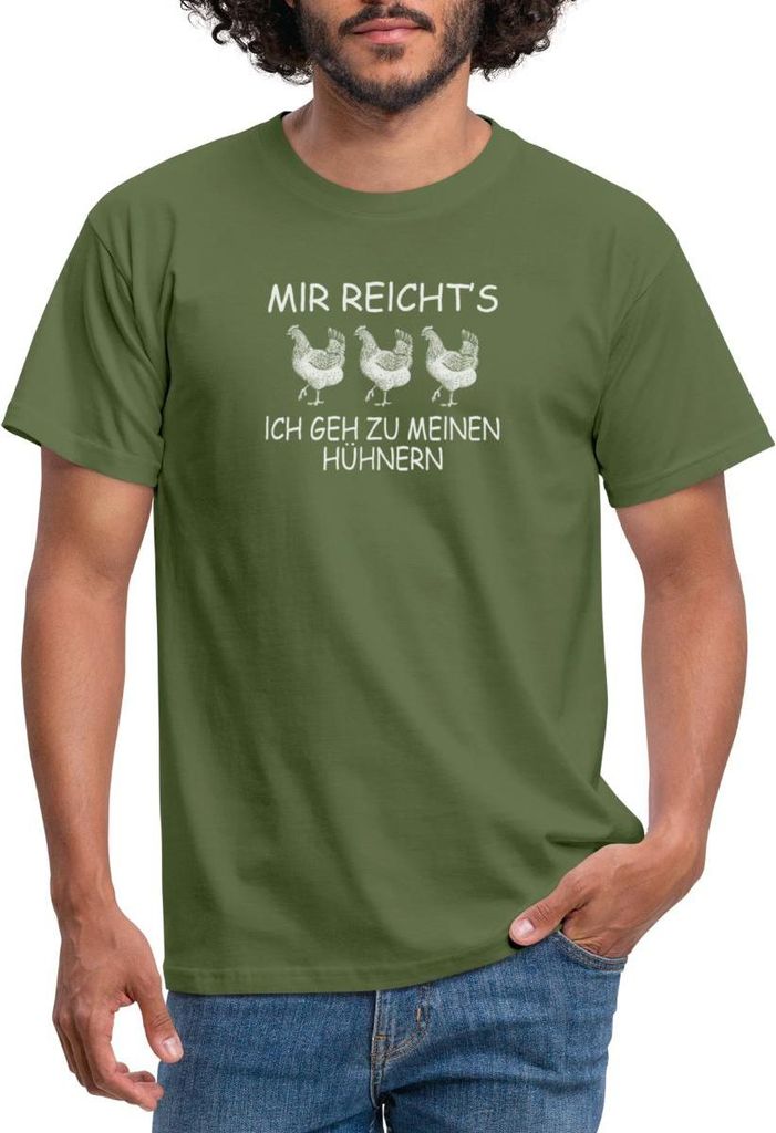 Spreadshirt Mir Reicht's Ich Geh Zu Meinen Hühner Männer T-Shirt, XXL, Militärgrün