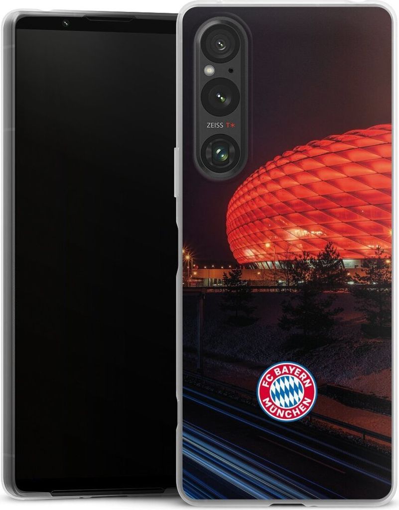DeinDesign Slim Hülle für Sony Xperia 1 V Silikon Case Ultra Dünn Handyhülle FC Bayern München FCB Stadion