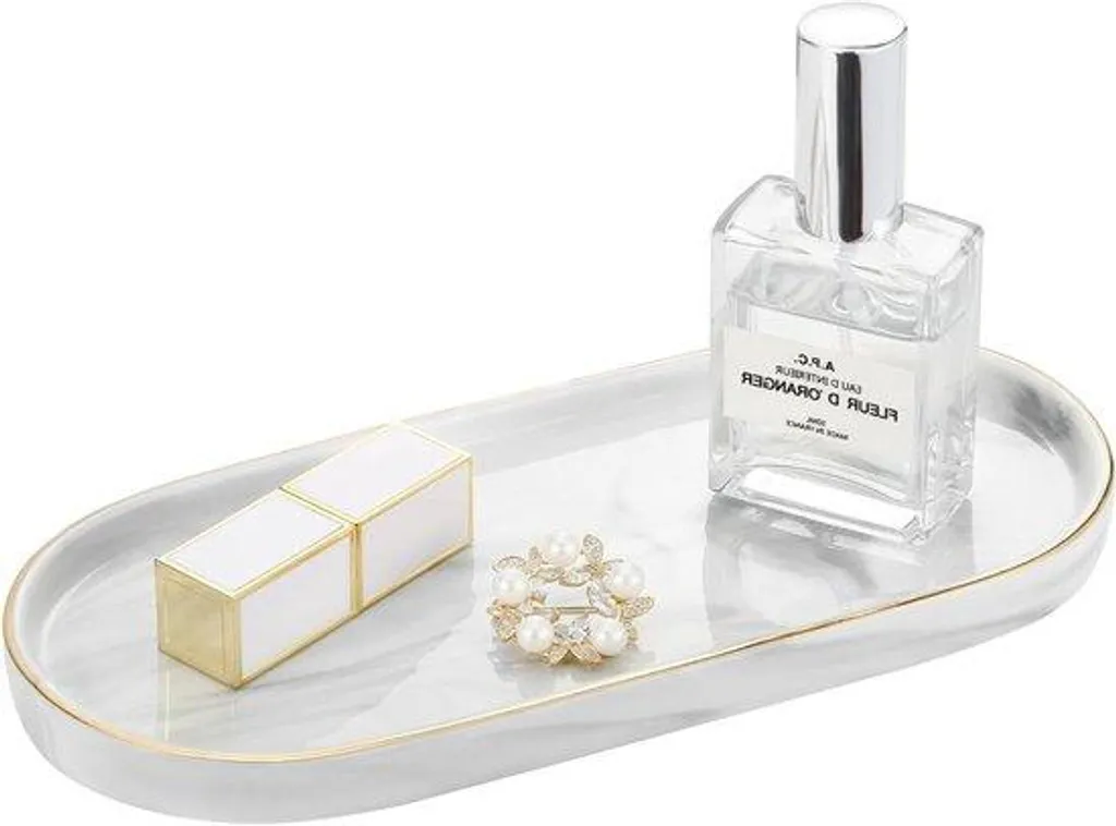 Meuble en céramique de haute qualité décorative blanc marbré doré