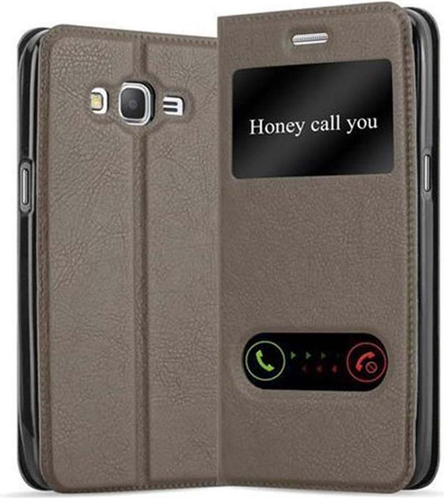 Cadorabo Schutzhülle für Samsung Galaxy GRAND PRIME Hülle in Braun Handyhülle Book Case Cover Etui