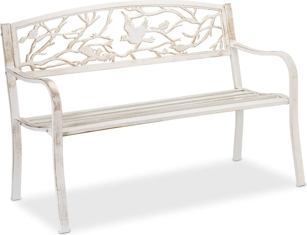 Banc de jardin oiseau design original - Mobilier de repos extérieur 120cm