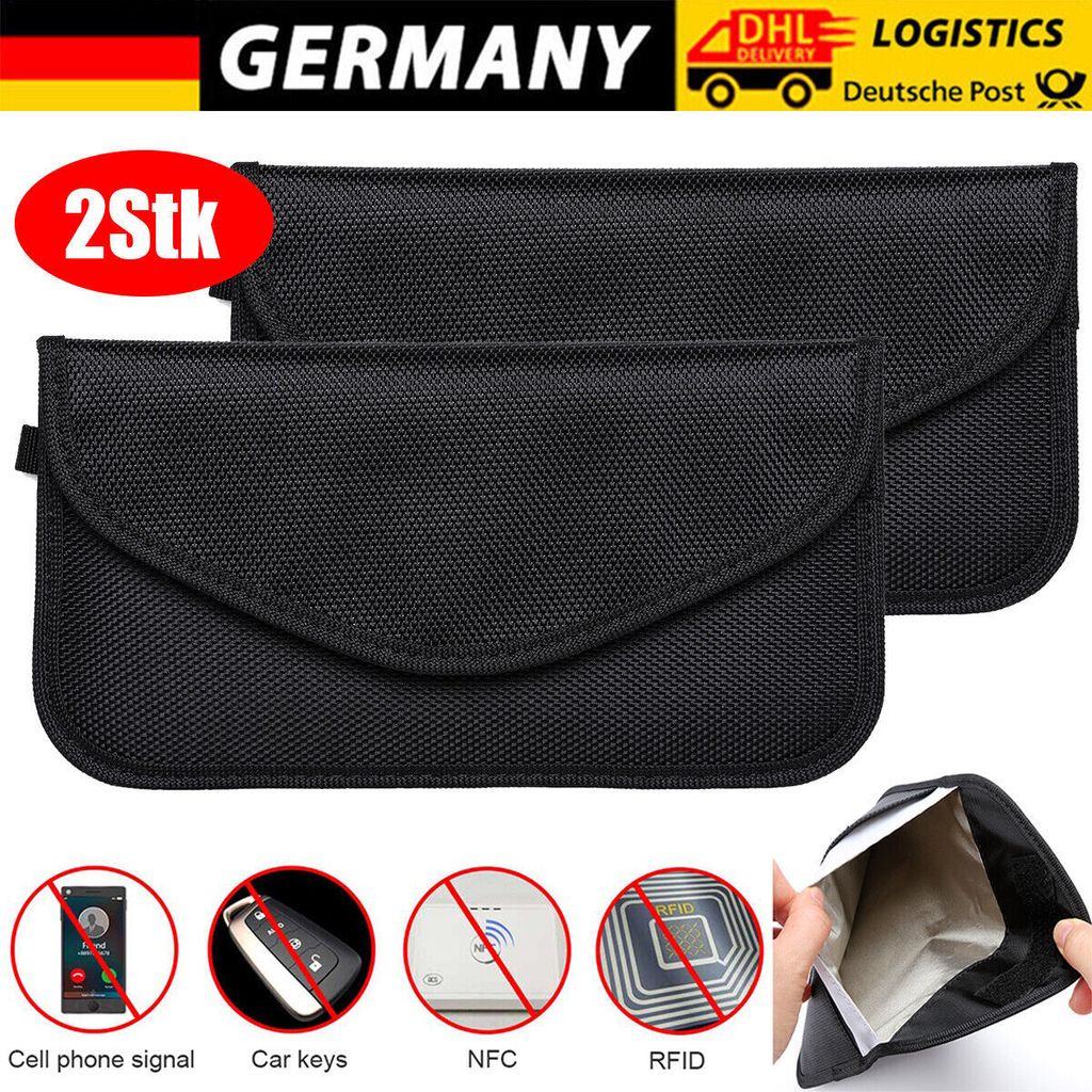 2 X RFID Strahlenschutz-Tasche Handy No-Signal Funk Stop Produktbild 