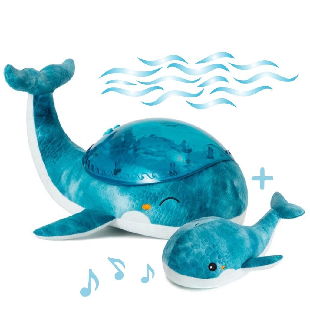 Cloud b®Tranquil Whale™- Nočné svetielko - Veľryba, modrá Obrázok produktu 