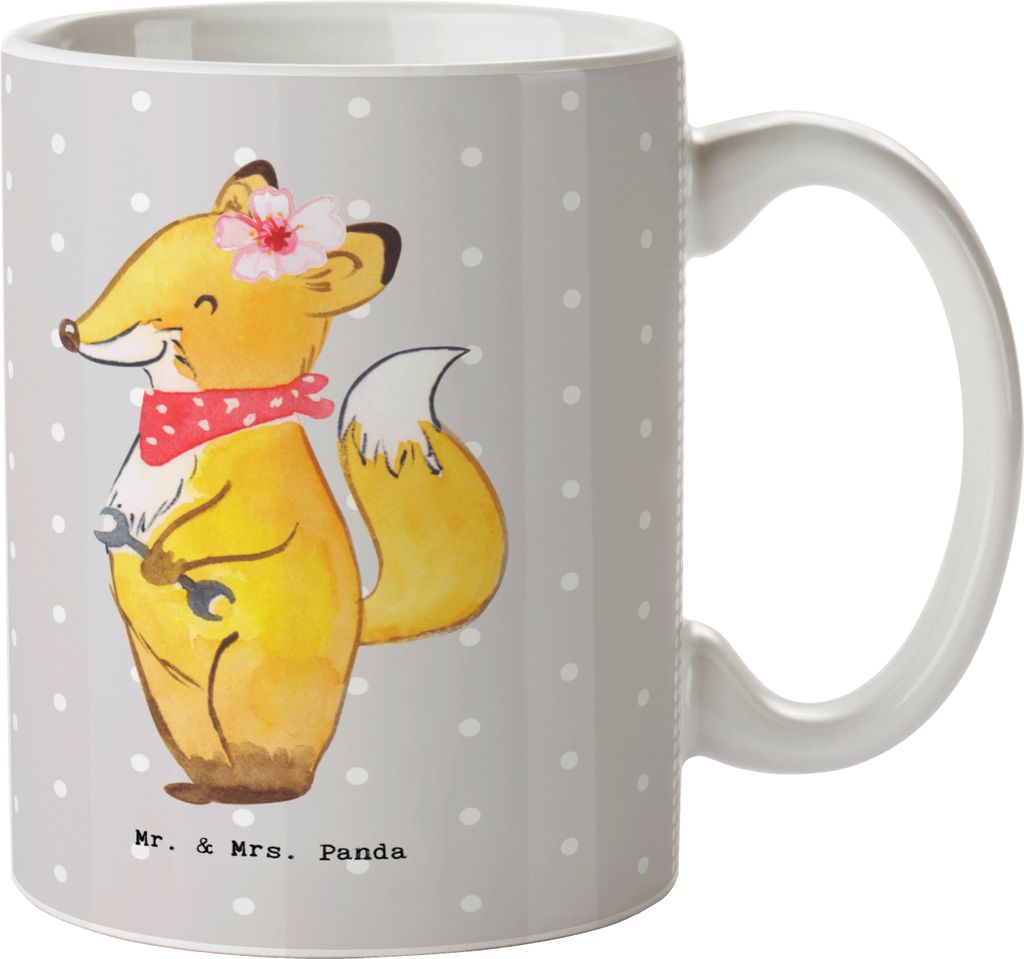 Mr. & Mrs. Panda Motivtasse Kfz-Mechatronikerin Herz - Grau Produktbild 