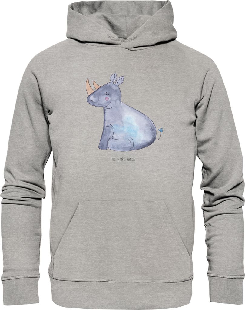 Mr. & Mrs. Panda Kuschelhoodie Einhorn Nashorn Größe L - Heather Grey - Geschenk, Lustig, Kapuzenpullover, Hoodie, Glitzer, Pullover, Unicorn, Zo...