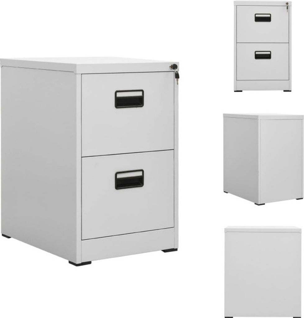 vidaXL Aktenschrank Hellgrau 46x62x72,5 cm Stahl - Aktenschränke