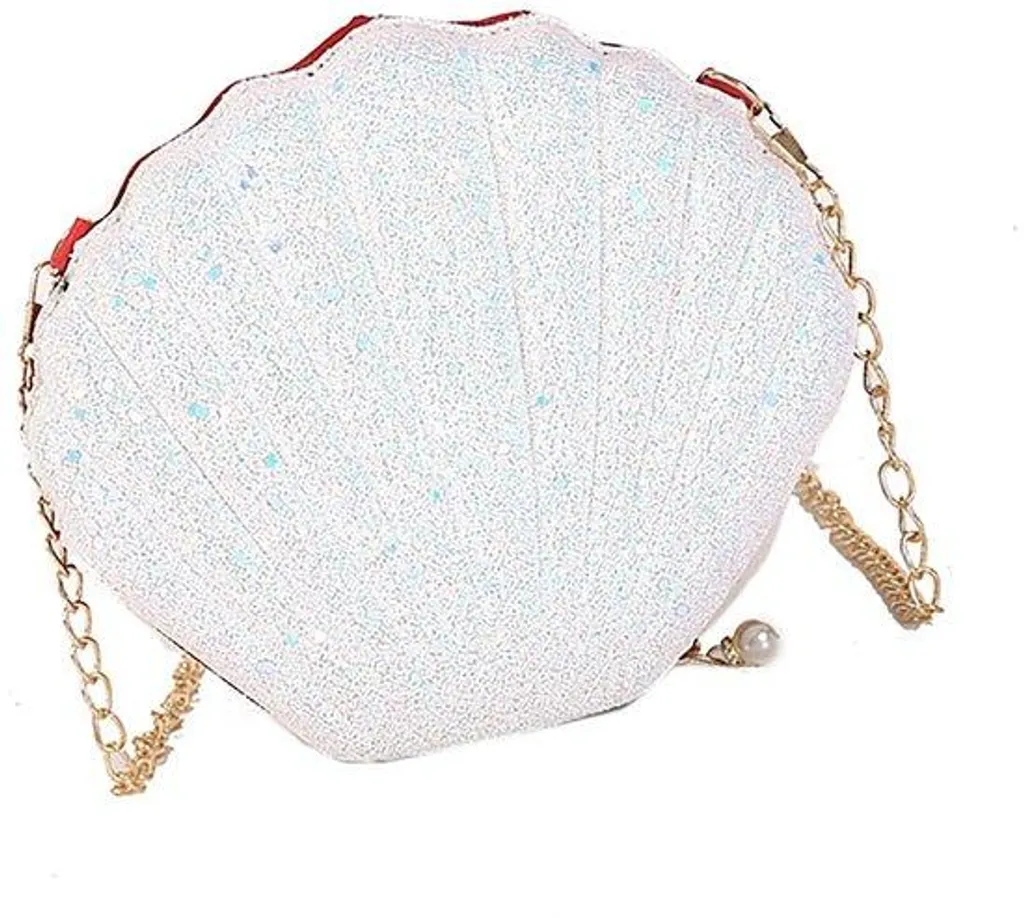 Pochette de soirée en paille tressée et clochettes pour femme