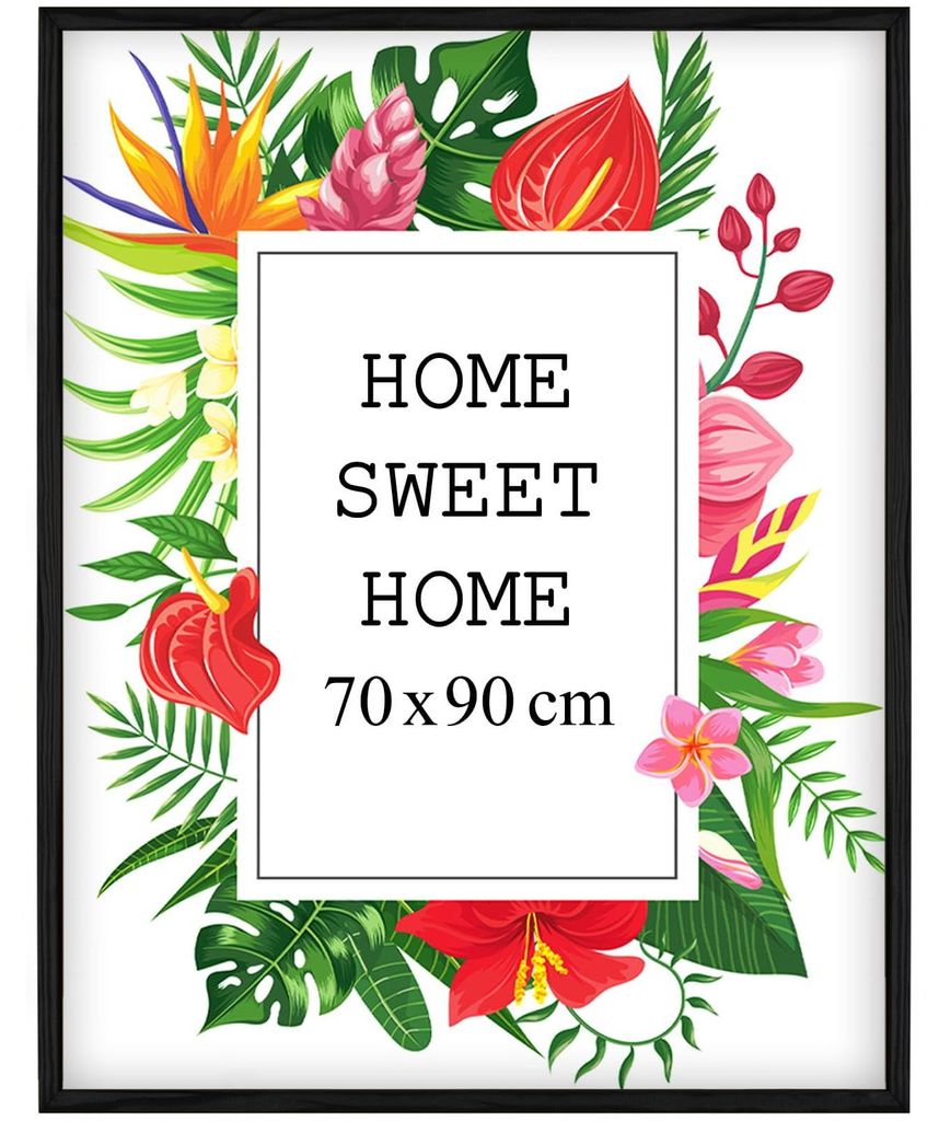 MG Design Schwarz Bilderrahmen 70 x 90 cm - Aus echtem Holz Produktbild 