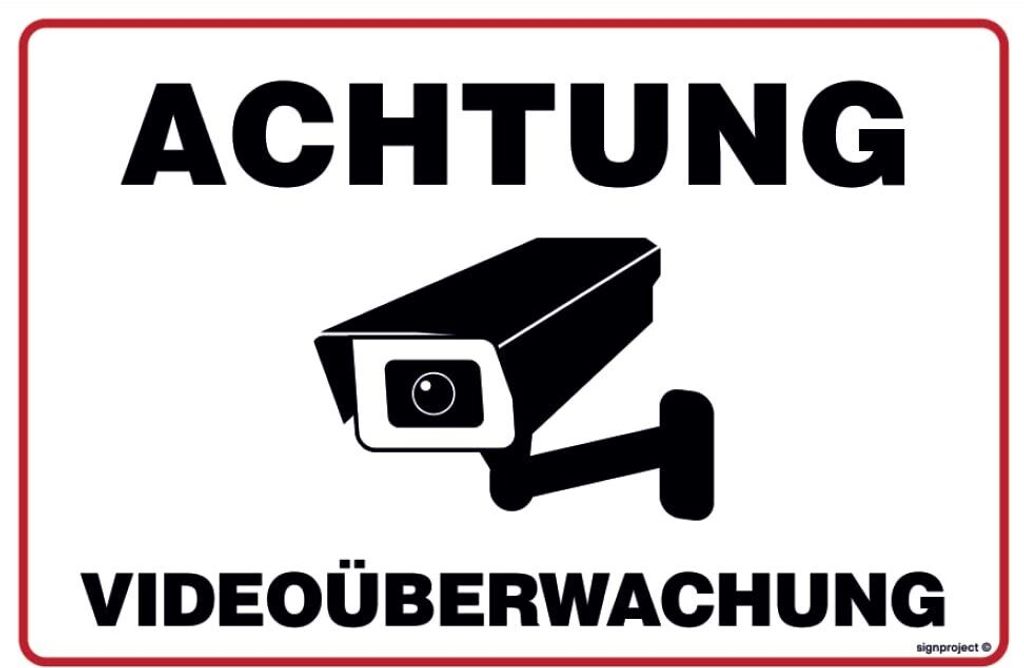 notlok Safety Work - 1x - Warnschild - Videoüberwachung - 30x20cm | PVC Platte + Schaumstoffklebeband | Schild Kameraüberwachung, Video