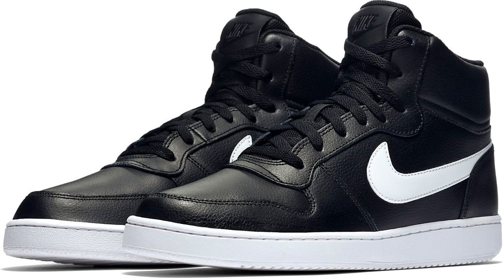 Nike Ebernon Mid - Herren Schuhe Sneakers Leder Schwarz AQ1773-002 , EU 43 US 9.5