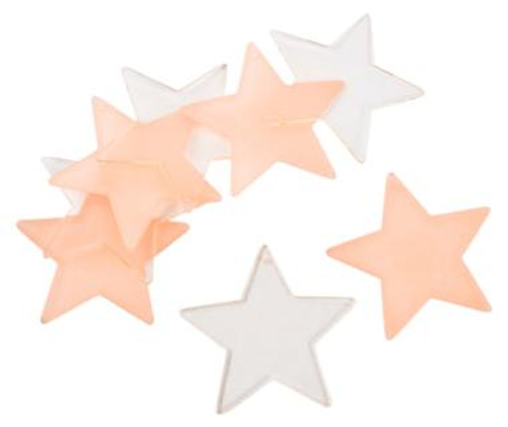 Dekostern Acryl rosa transparent 7 cm 8er Set | 40 Stück