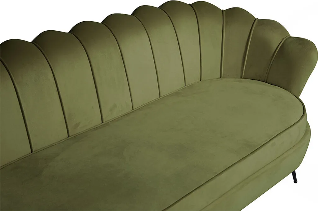 Canapé 3 places velours vert Nice - Durable, facile d'entretien et chic