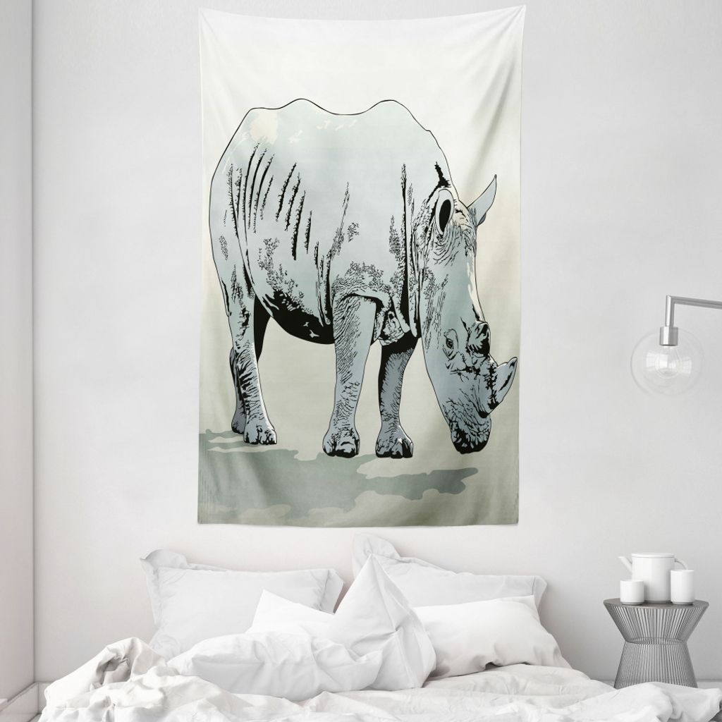 ABAKUHAUS Tier Wandteppich und Tagesdecke, Wild Animal Pastellentwurf aus Weiches Mikrofaser Stoff Waschbar ohne Verblassen Digitaldruck, 140 x 230...