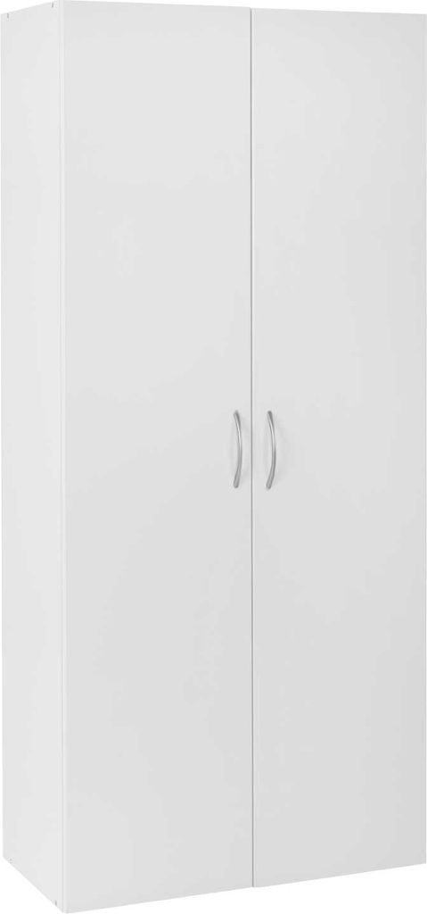 Schrank - Weiß - 80 x 185 x 40 cm - 6 Einlegeböden Produktbild 