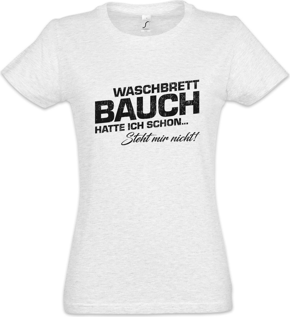 Urban Backwoods Waschbrettbauch, Damen T-Shirt, Farbe: Hellgrau, Größe: XL