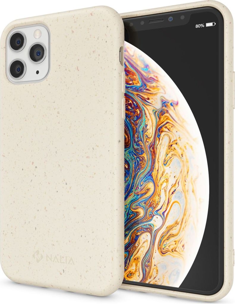 NALIA Handy Hülle für iPhone 11 Pro Max, Nachhaltig Abbaubar Öko Case Cover Weiß