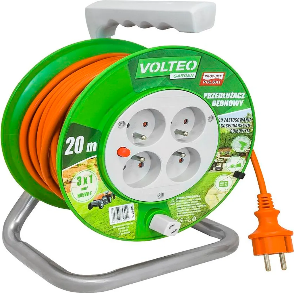 Avvolgicavo Professionale 10M VT-415-1001 H05Vv-F 3G1 per Fai-da-Te