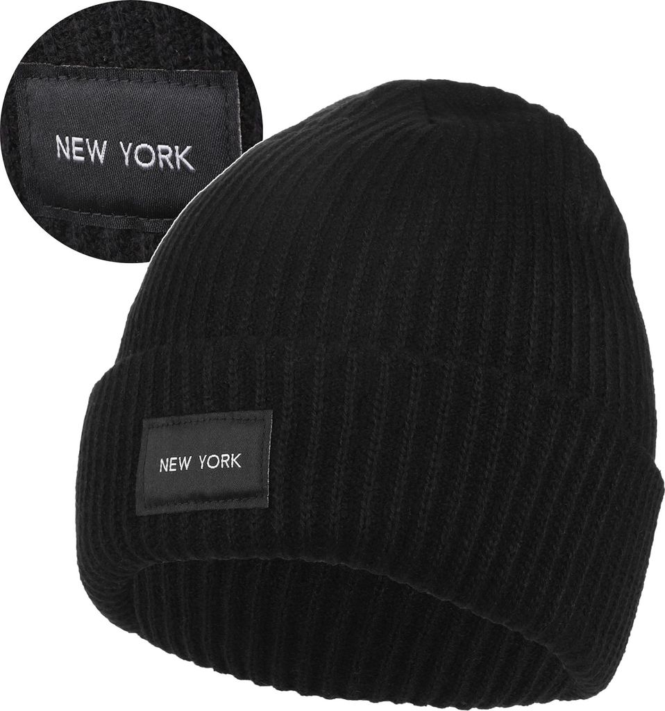 Damen Winter Beanie Mütze mit MORAJ Patch