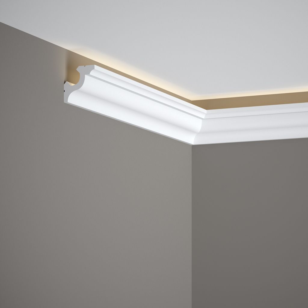 Mardom Deckenleiste MD172 Polyforce 40 x 40 x 2000 mm Weiß Indirektes Licht