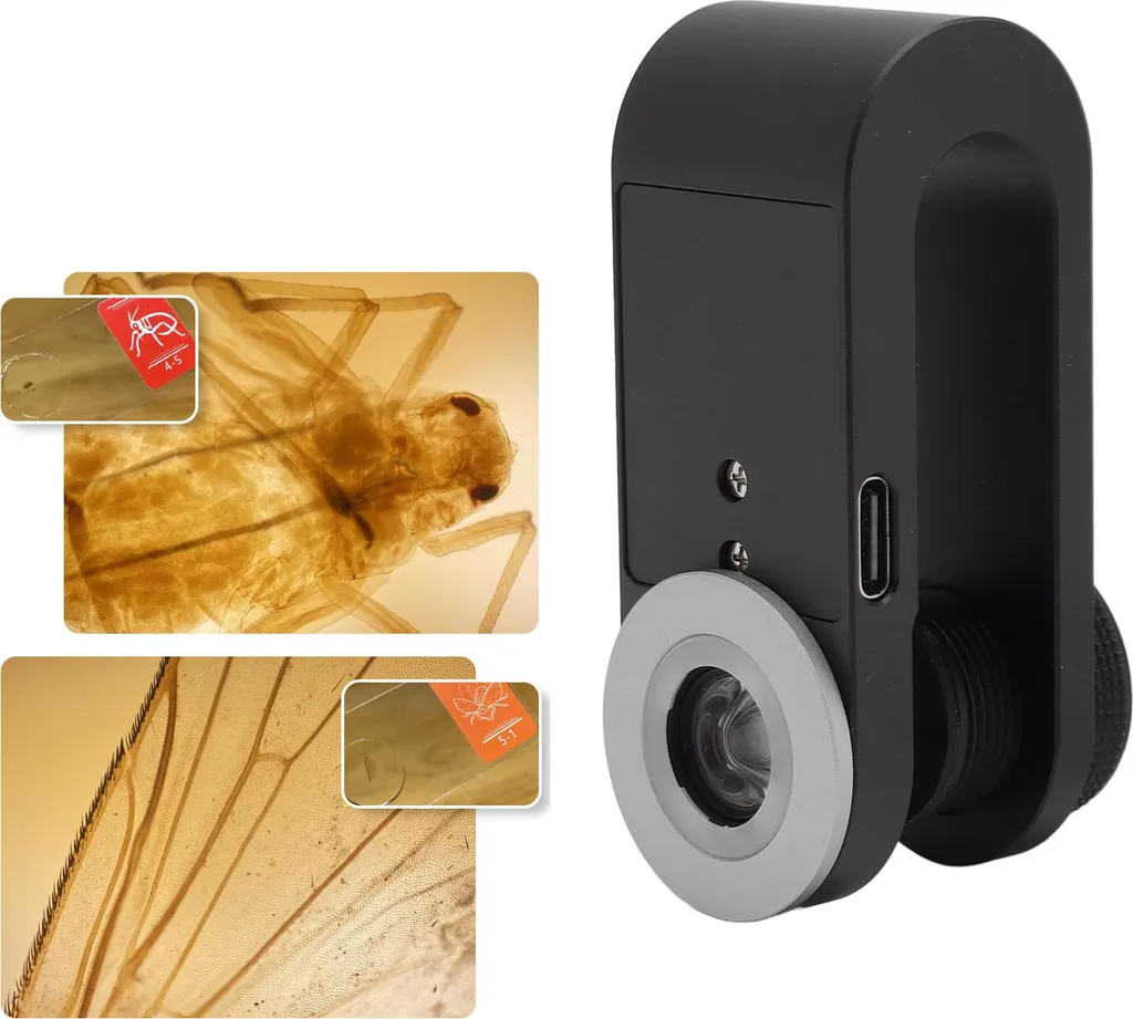 Objectif Microscope 400x pour Smartphone avec Lampe LED et Clip Universel - 2