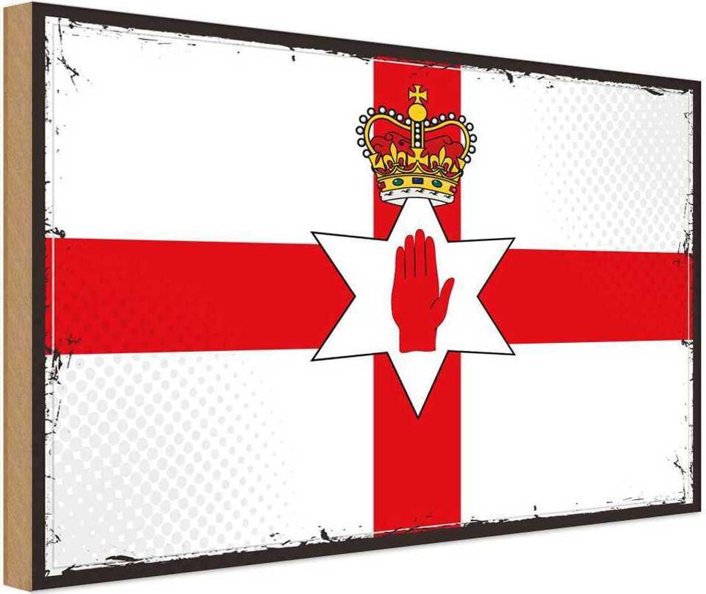 vianmo Holzschild 12x18 cm Nordirland Retro Flagge Fahne Wappen