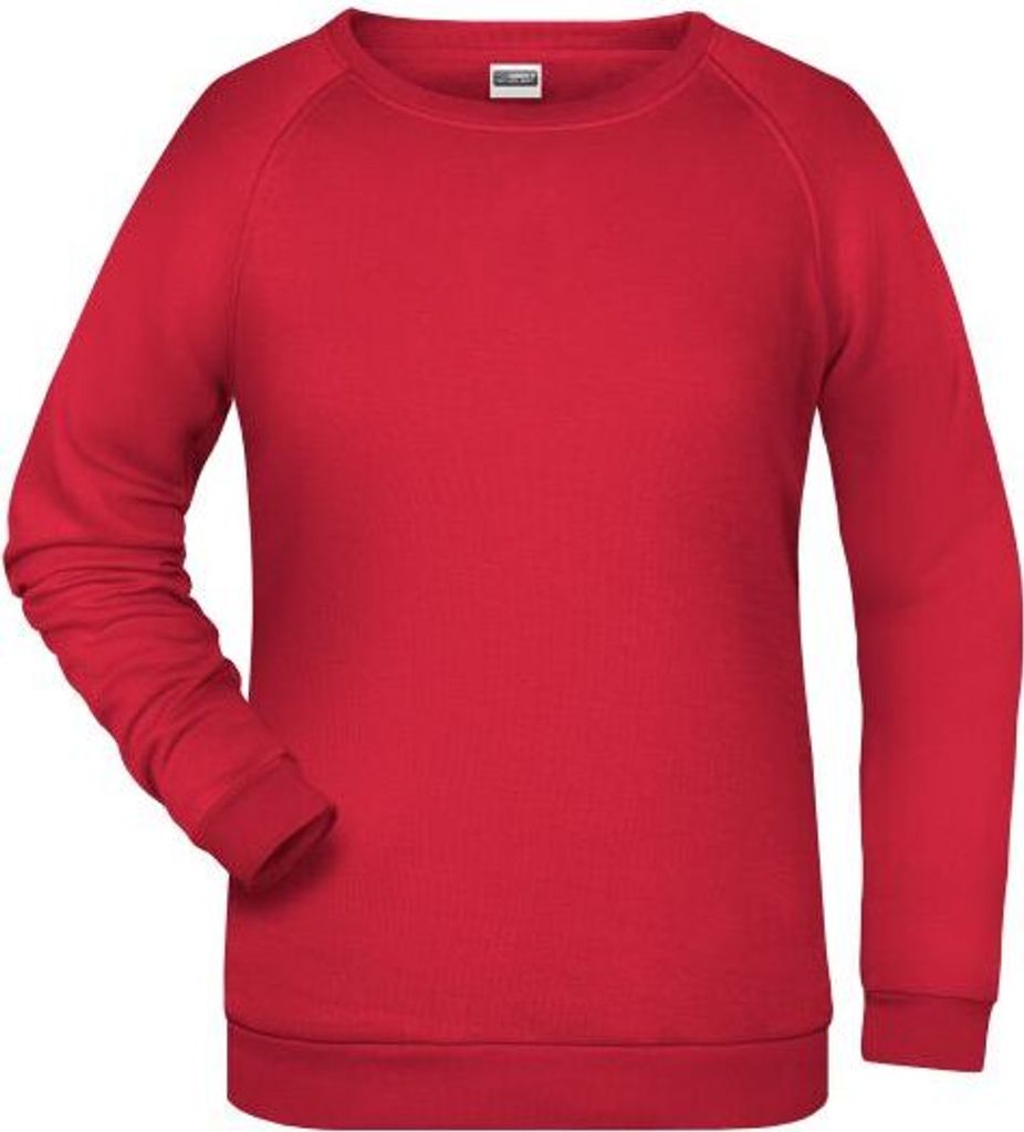 Rundhals-Sweatshirt mit Raglanärmeln für Damen red, Gr. 3XL