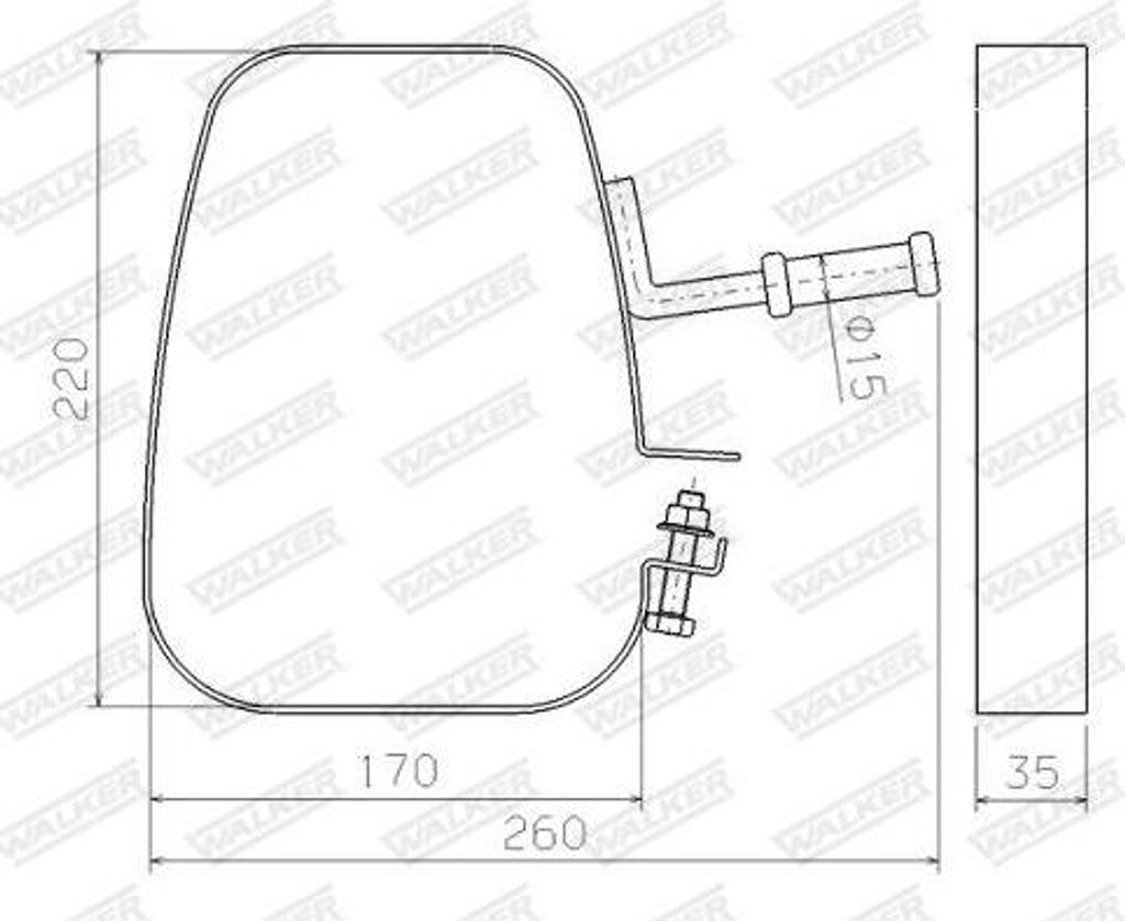 WALKER 80606 Halter, Abgasanlage OE kompatibel mit 207