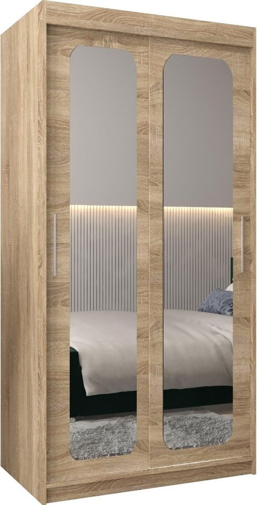MEBLE KRYSPOL Promo 3100 Schlafzimmerschrank zwei Schiebetüren - Sonoma