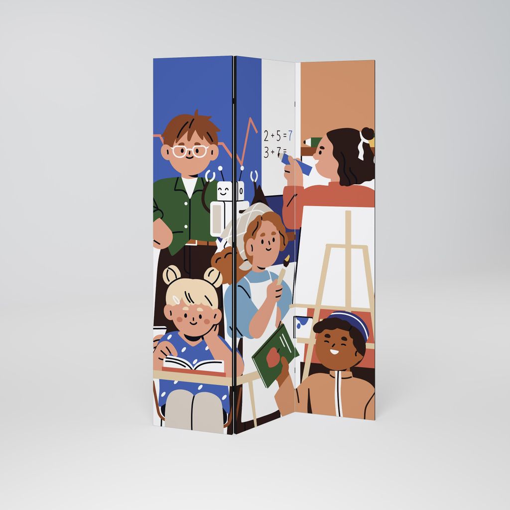 SpaceRebels Paravent Raumteiler - 3-teilig Raumtrenner, Druck 2-Seite - Raumtrenner - Trennwand Wohnung - Room Divider - Spanische Wand Deko Modern...