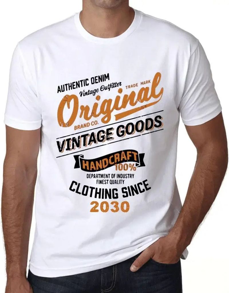 Herren Grafik T-Shirt Original Vintage-Kleidung seit 2030 – Original Vintage Clothing Since 2030 – Öko-Verantwortlich Vintage Jahrgang Kurzarm...